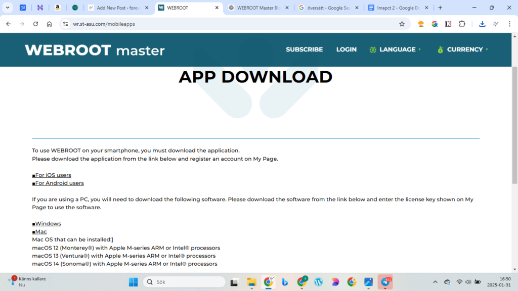 Pros & Cons of WEBROOT Master