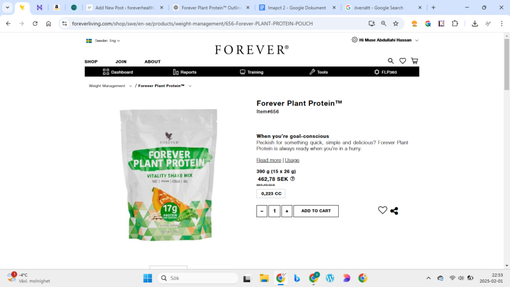 Forever Plant Protein weight loss 